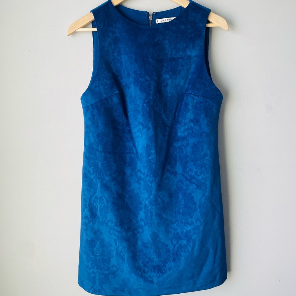 Alice + Olivia Clyde Blue Sleeveless Dress